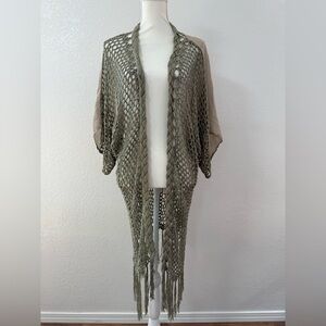 KORI plus Olive Crochet Cardigan